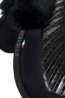 Online acavallo Close Contact Gel & Memory Foam halvpad med saueskinn Black/Black