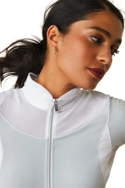 Sale ariat Ascent konkurranseskjorte med 1/4 glidelås for kvinner SmokedPearlGrey