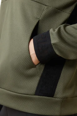 Hot ariat Breathe 1/2 Zip Genser for kvinner BeetleKhakiGreen