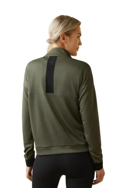 Hot ariat Breathe 1/2 Zip Genser for kvinner BeetleKhakiGreen