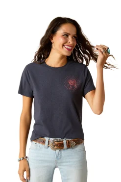 Best ariat Dame T-skjorte med korte ermer Genuine AdmiraltyBlueHeather