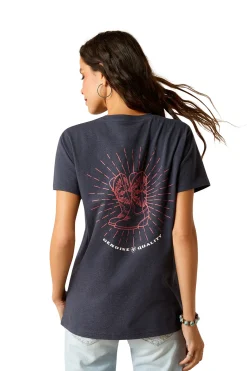 Best ariat Dame T-skjorte med korte ermer Genuine AdmiraltyBlueHeather