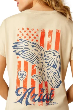 Outlet ariat Eagle Proud T-Skjorte Natural