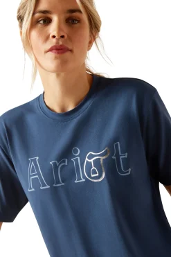 Sale ariat Kvinner BF Kortermet T-skjorte DarkDenim