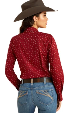 Best ariat Kvinner WR Kirby Langermet Skjorte CattleBrandPrint