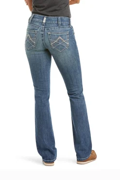Outlet ariat REAL Stretch Icon rette jeans, dame DenimBlue