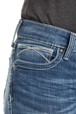 Outlet ariat REAL Stretch Icon rette jeans, dame DenimBlue