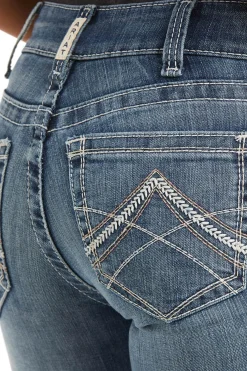 Outlet ariat REAL Stretch Icon rette jeans, dame DenimBlue