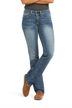 Outlet ariat REAL Stretch Icon rette jeans, dame DenimBlue