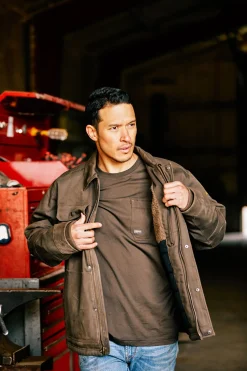 Discount ariat Rebar DuraCanvas Sherpa Lined jakke til herre Walnut