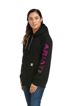 Online ariat Rebar Graphic hettegenser til dame Black/Purple