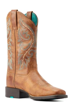 Best ariat Round Up Back Zip dame westernstøvler med glidelås DesertSand