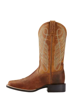 New ariat Round Up Wide Square Toe dames westernstøvler Brown