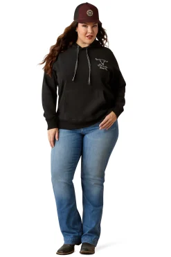Hot ariat Steer Stitch Hoodie Black