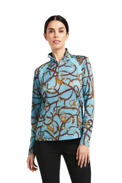 Online ariat Sunstopper 2.0 skjorte med 1/4 glidelås, dame MetallicBlack