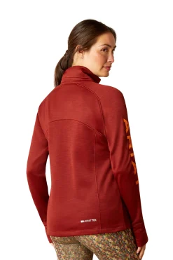 Clearance ariat Tek Team sweatshirt med 1/2 glidelås, dame FiredBrick