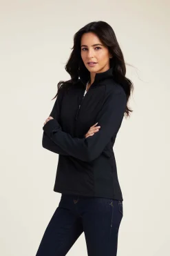 Online ariat Venture sweatshirt med 1/2 glidelås til dame Black