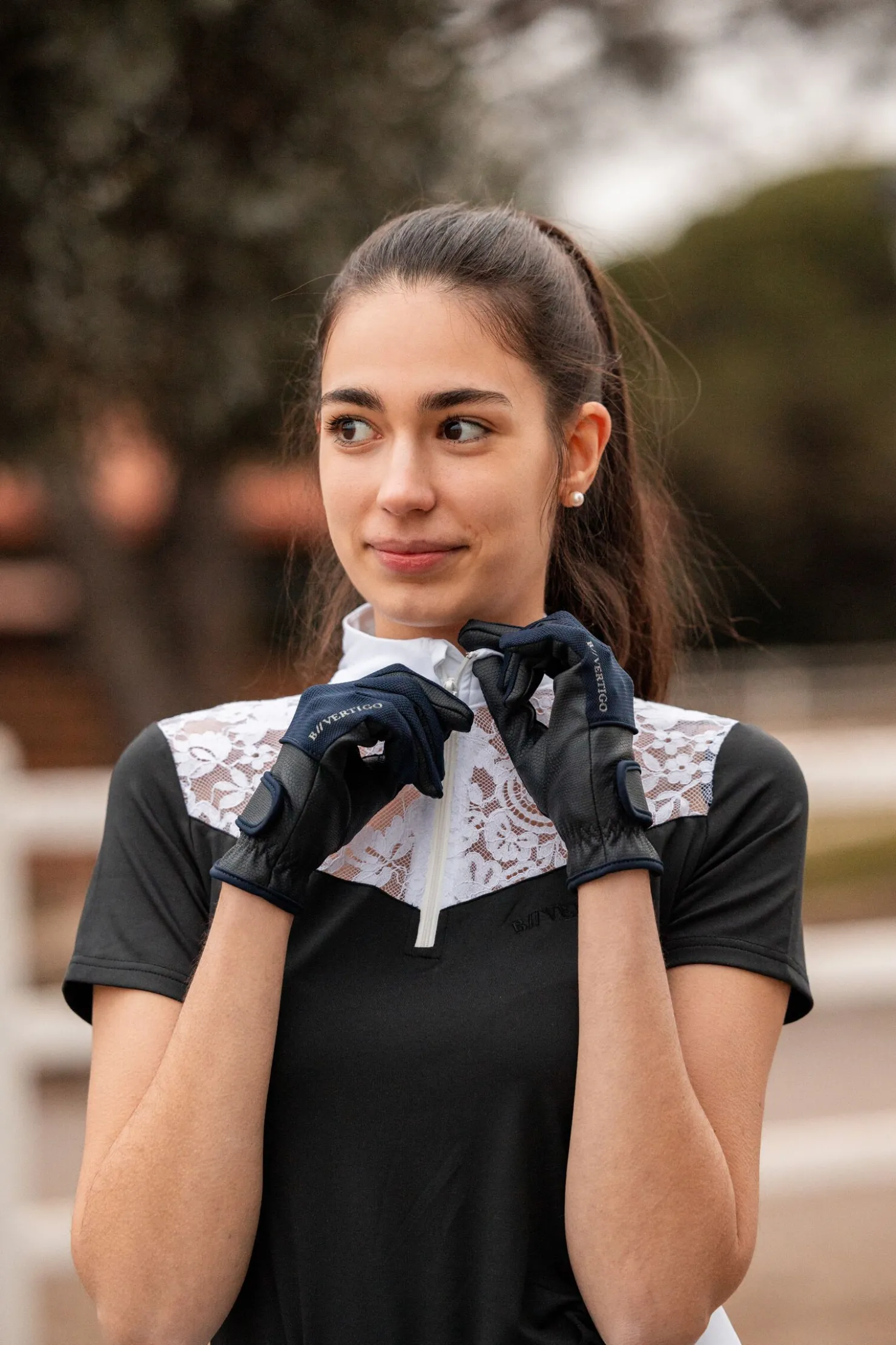 Best bvertigo B Vertigo Carla sommer-ridehansker i mesh til dame DarkNavy