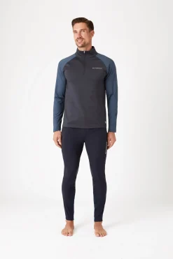 Hot bvertigo B Vertigo Edmund treningsskjorte med glidelås til herre DarkNavy/OmbreBlue