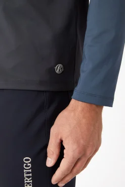 Hot bvertigo B Vertigo Edmund treningsskjorte med glidelås til herre DarkNavy/OmbreBlue