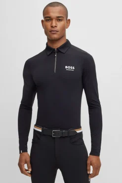 Clearance boss Elton Signature Stripe Trenings-poloskjorte for menn Black