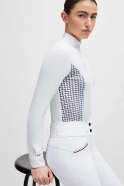 Sale boss Emma showbluse Houndstooth Grey