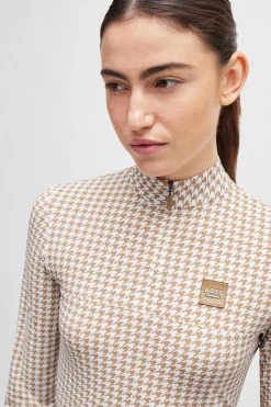 Best boss Rachel treningsskjorte Houndstooth Camel