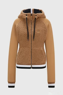 Hot boss Riva Teddy Hybrid Zip hettegenser Camel