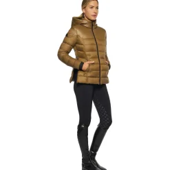Clearance cavalleriatoscana Cavalleria Toscana dame steppjakke med integrert hette SafariLightbrown