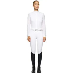 Hot cavalleriatoscana Cavalleria Toscana Embroidery stevneskjorte med lange ermer for kvinner WH/AB