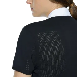 cavalleriatoscana Cavalleria Toscana R-Evo Epaulet Shortsleeve Zip Polo Black