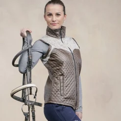 Discount cavalliera MAJESTY ridevest med vanntette paneler Trufflebrown/MelangeGrey