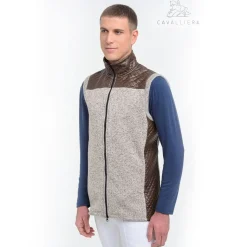 Best cavalliera Riding Vest with Waterproof Inserts Majesty Men Trufflebrown/MelangeGrey
