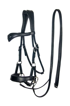 Clearance fra F.R.A. Freedom Riding Articles Aruba bittløst hodelag med tøyler (system 3) Black