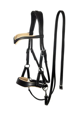 Clearance fra F.R.A. Freedom Riding Articles Aruba bittløst hodelag med tøyler (system 3) Black