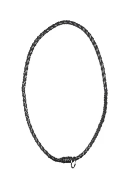 Clearance fra F.R.A. Freedom Riding Articles Kripton halsring (system 1) i vevd lær, 15 mm Black