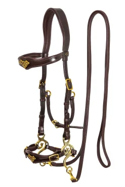 Clearance fra F.R.A. Freedom Riding Articles Imperial hodelag Hackamore med tøyler (system 2) shire Brown