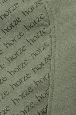 Discount horze Helforsterkede ridebukser med høyt liv og silikon, dame Khakigreen