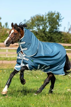Clearance horseware Amigo AmEco 12 Plus utedekken med avtakbar nakkedel, 0g Teal/Grey