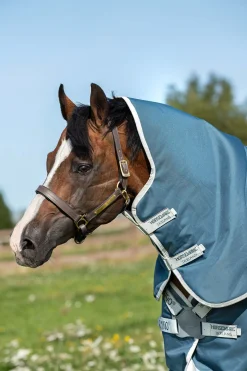 Hot horseware Amigo AmEco 12 Plus utedekken med avtakbar nakkedel, 100g Teal/Grey