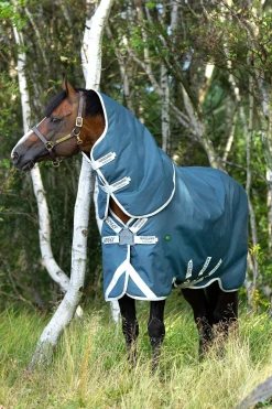 Hot horseware Amigo AmEco 12 Plus utedekken med avtakbar nakkedel, 100g Teal/Grey