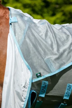 New horseware Amigo AmEco Bug Buster fluedekken med avtakbar nakkedel Silver/Blue