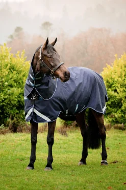 Discount horseware Rambo Duo Force utedekken med avtakbar hals, 0 gram DarkBlue/DarkBlue/White