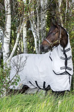 Hot horseware Rambo Natura Fluedekken med avtagbart halsstykke White/DarkBlue
