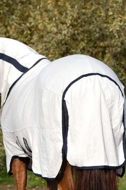 Hot horseware Rambo Natura Fluedekken med avtagbart halsstykke White/DarkBlue