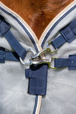 Outlet horseware Rambo Protector fluedekken med avtakbar hals Silver/DarkBlue