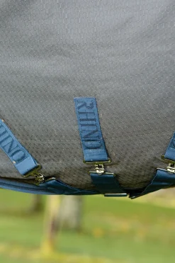 New horseware Rhino Plus HexSTOP Vari-Layer Beitedekken, 100g Grey/Indigo&Navy