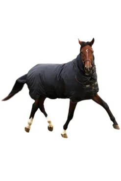Best horseware Trot Plus Utedekken med avtagbart halsstykke, 350g Black/Black/TanBrown