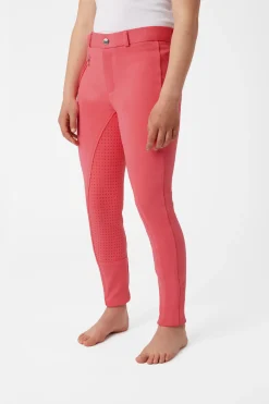Outlet horze Active helforsterket ridebukse med silikon, barn Peonypink
