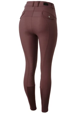 Hot horze Andrea kneforsterket ridebukse med silikon og høyt liv BurgundyRedMahogany